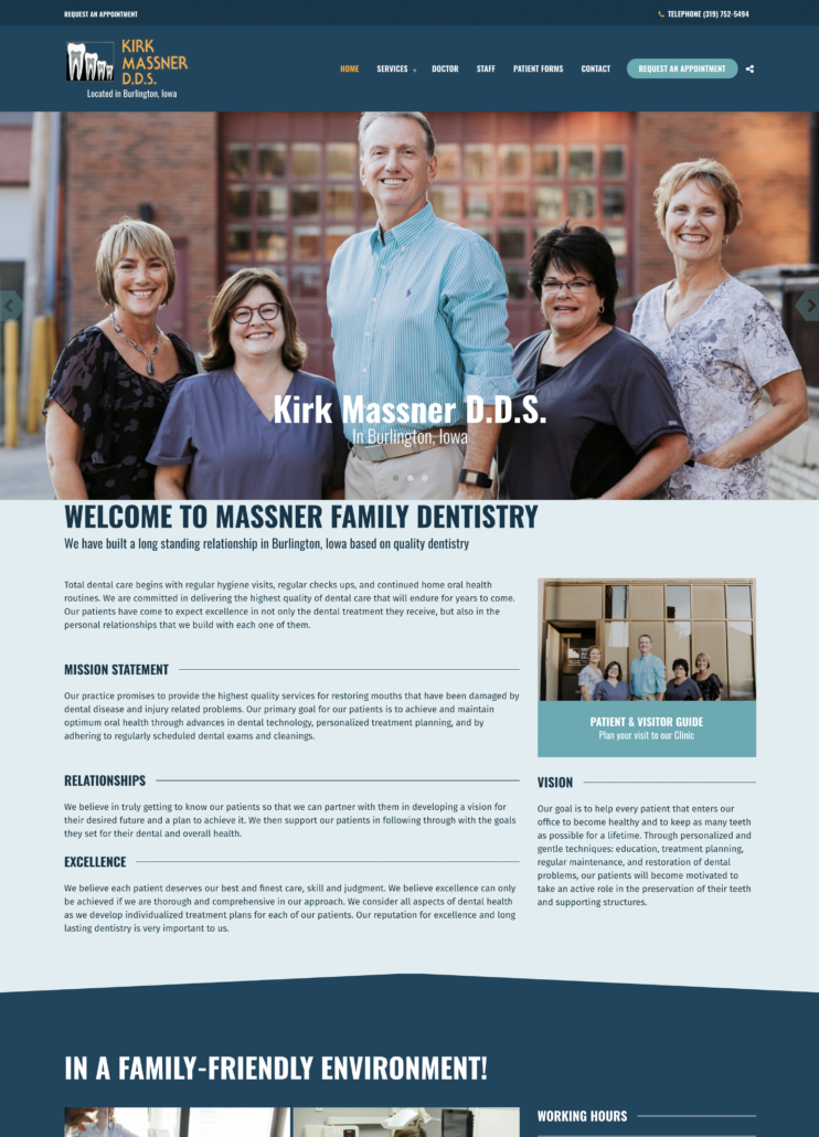 Dental Office site Design & SEO Massner Dentistry site
